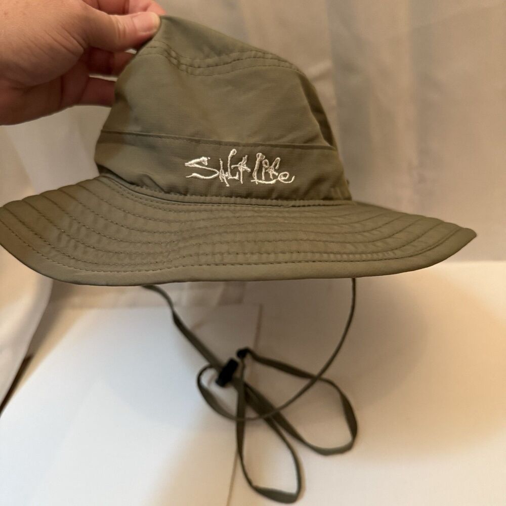 Salt Life Green Sun Hat - Wide Brim - Size Youth
